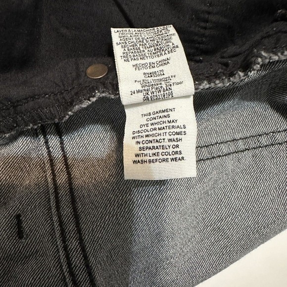 Free People Jeans Womens Size 25 Black Denim Pants Raw Hem Distressed 27x24 - Picture 8 of 8